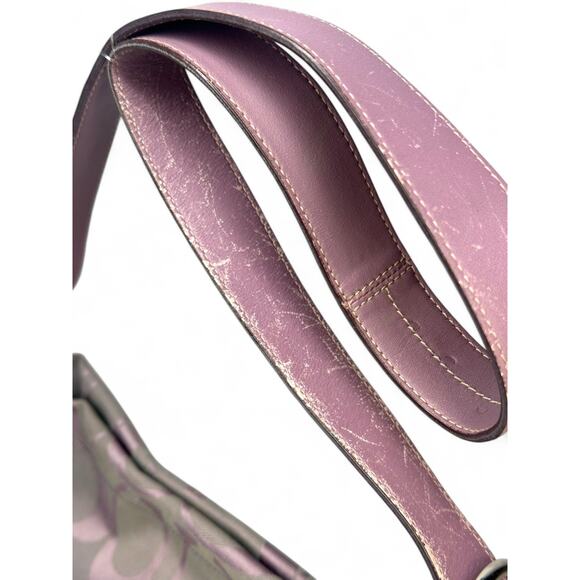 Coach Vintage Signature C Purple Duffle Hobo Bag - Picture 9 of 13